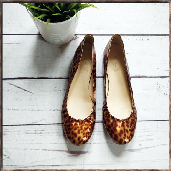 J. Crew Shoes - J. Crew Cece Tortoise Leopard Print Patent Flats 8